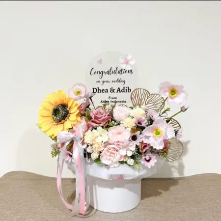 Bloom Box Akrilik Ucapan Wedding Nias Utara